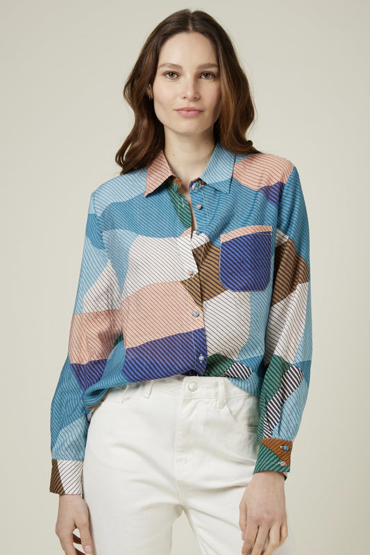 CAMERON Hemd mit Patchwork-Print