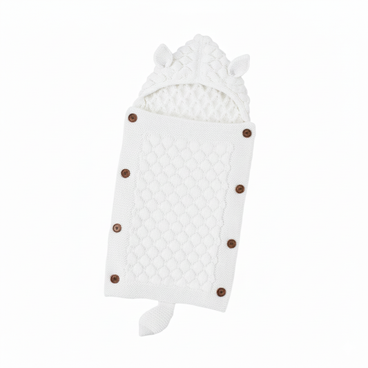 FUCHSIA Gestrickter Schlafsack mit Fleece in weiß - ALBAY