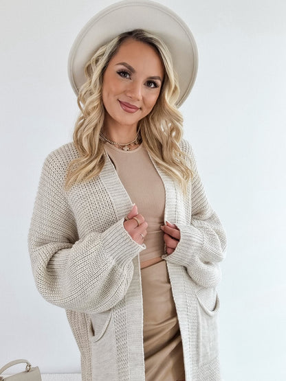 ZOELLA Langer Cardigan in beige