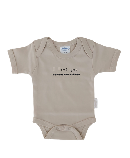ILY Kurzarm Body in taupe - Handmade - ALBAY