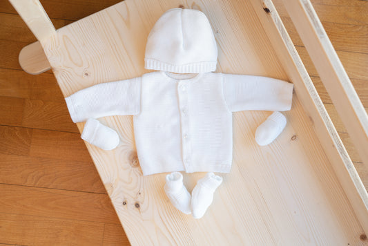 Newborn Strick Set 'Zana' in weiß