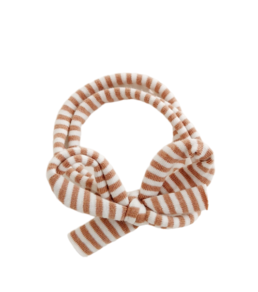 Haarband 'Fine' in weiß mit braunen Streifen